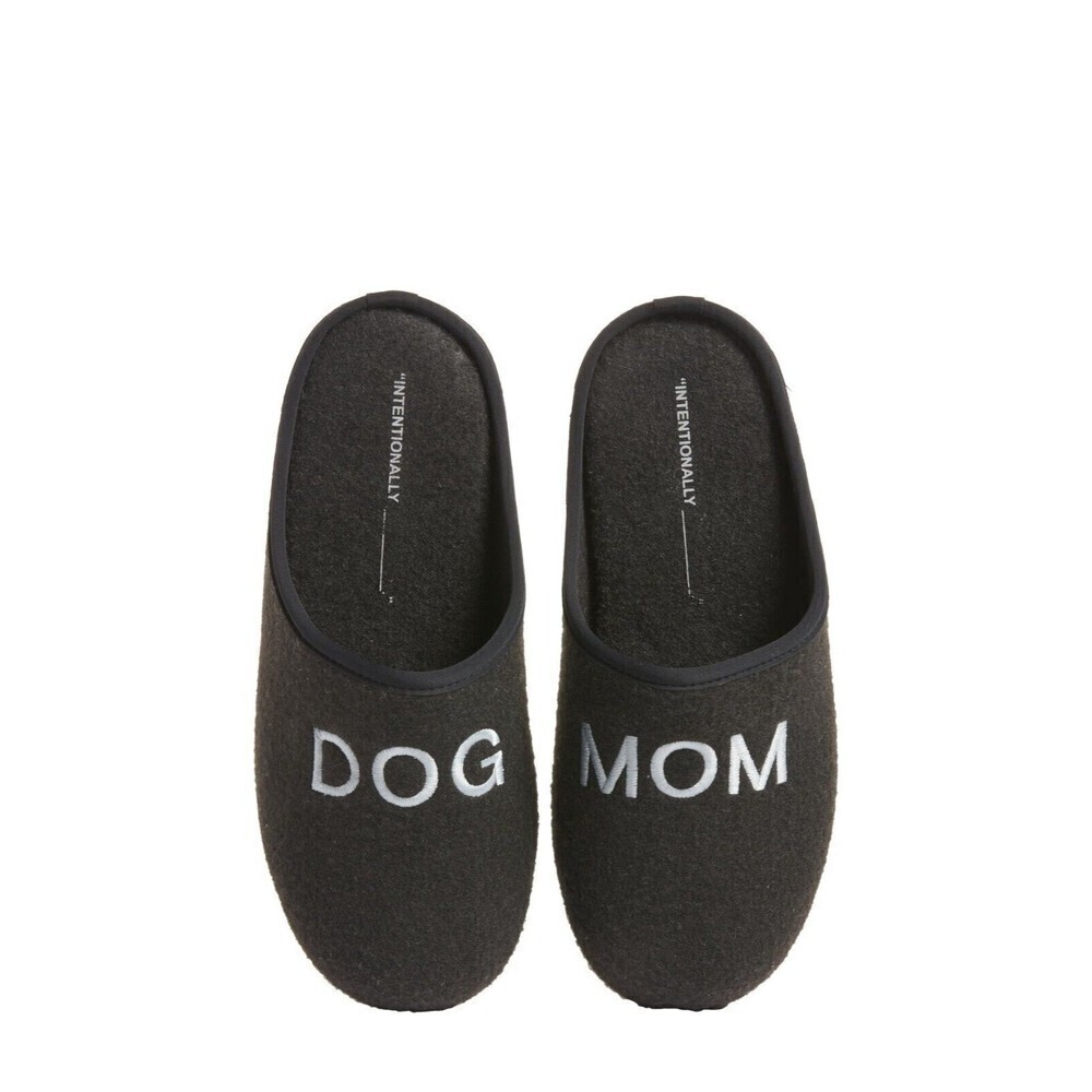 Intentionally Blank Women Black Wool Dog Mom Slide Clog Slippers 37 US 6.5‎